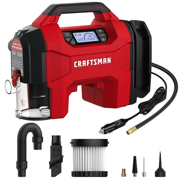 Compresor de aire portátil 3 en 1 con inflador/aspirador/ventilador CRAFTSMAN