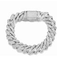 thumbnail image 2 of czcpp-Dog Chain Necklace, Cuban Link Dog Collar, Dogs Jewelry Diamond Glitter Rhinestone Metal Choke Pet for Puppy Small Medium Large Dogs(Silver 16inch), 2 of 4