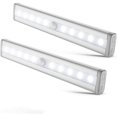 thumbnail image 1 of Lumière de Placard LED Activée par le Mouvement, Lumières sous Armoire, Capteur de Mouvement pour la Maison, Lumière de Nuit à Piles pour Placard Couloir Escalier (2 Pack), 1 of 5