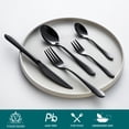 thumbnail image 2 of vancasso 60 Piece Silverware Sets , Stainless Steel Knife and Fork for 10，Black Round handle, 2 of 5