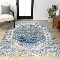 JONATHAN Y MODERN PERSIAN 5 x 8 Area Rug, Boho Vintage - Cream/Blue, MDP203A-5