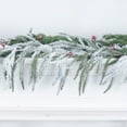 thumbnail image 6 of 9Ft White Flocked Christmas Garland - Simulated Rattan Needle Decor, Flexible Plastic Xmas Garland for Mantel/Stair Railing/Indoor Outdoor Holiday Decoration, 6 of 8