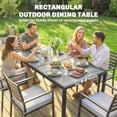 thumbnail image 4 of Outsunny Outdoor Dining Table for 4-6, Patio Table w/ Wood-Effect Top, Grey, 4 of 10