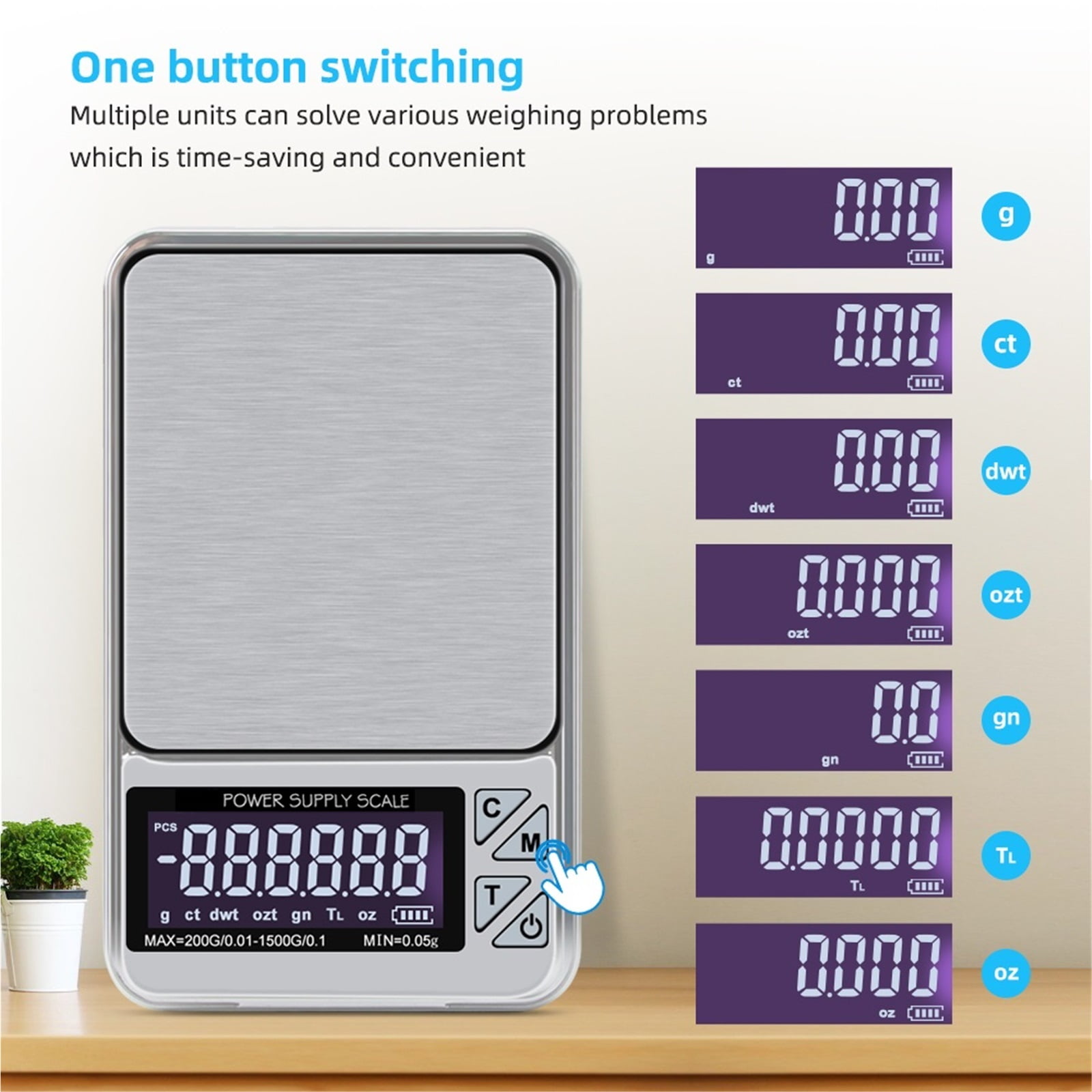 Digital Electronic Scale 1000gx0.01g Stainless With Count Balance Pocket Scales ,Precise Weight