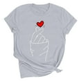 thumbnail image 4 of Vetsdori Short Sleeve T-Shirts for Women Summer Graphic Blouses Valentine Casual Cute,Crew Neck Fashion Ladies Tops Plus Size, 4 of 6