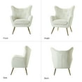 thumbnail image 6 of Velvet Accent Chair Wingback Home Lounge Single Sofa Upholstered Tufted High Back Golden Leg Living Room Adult Ivory, 6 of 7