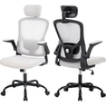 thumbnail image 1 of Ergonomic Office Chair 350lbs, High Back Computer Desk Chair with Wheels, Home Office Mesh Chair with Adjustable Lumbar Support, Headrest, Flip-Up Armrests and Tilt Lock, Grey, 1 of 9