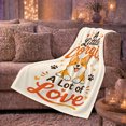 thumbnail image 6 of Little Corgi A Lot of Love with Hearts and Paw Prints, Playful Cartoon Style for Corgi Lovers, Soft Flannel Blanket for Bedroom and Family Room, Pet Adoption Gift, Whimsical Home Decor, 6 of 9