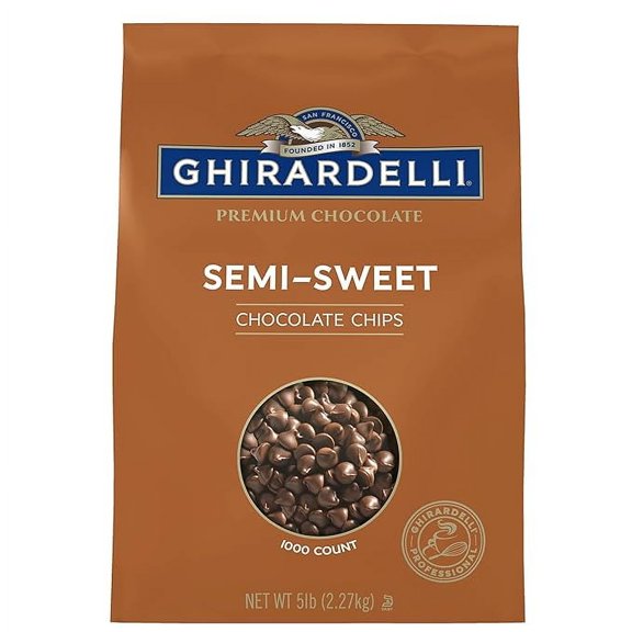 Ghirardelli Chocolate Company Semi-Sweet Chips 1000 per lb, 5lb. Bag