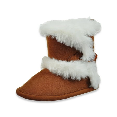 

First Steps Baby Girls Faux Fur Boots - chestnut 3 - 6 months (Newborn)