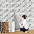 thumbnail image 6 of 3D Peel and Stick Foam Brick Wall Panels – 118.11/196.85/393.7in, Grid Pattern for Living Room, Kitchen, Bedroom, 6 of 8