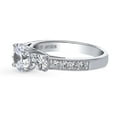 thumbnail image 3 of BERRICLE Sterling Silver 3-Stone Wedding Engagement Rings 1.25 Carat Round Cut Cubic Zirconia CZ Anniversary Promise Ring for Women, Rhodium Plated Size 6, 3 of 9