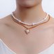 thumbnail image 3 of Collar con colgante de amor de perla de imitación doble de moda, collar de cuentas versátil para mujer Spice Girl Sincero Electrónica, 3 of 5
