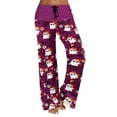 thumbnail image 5 of XIMIN Women Yoga Trousers Halloween Pajamas Pumpkin Print Pajamas Cute and Fun Women's Pajamas Casual Drawstring Pants(Purple,XXL), 5 of 6