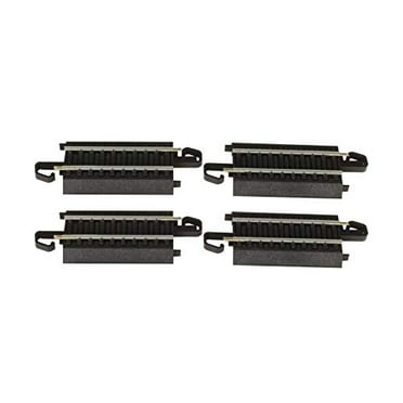 Bachmann Trains - Snap-Fit E-Z TRACK 3? STRAIGHT TRACK (4/card) - STEEL ALLOY Rail With Black Roadbed - HO Scale