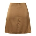 thumbnail image 3 of JIANJIA Womens Skirts Casual Satin Silk High Fanny Pack With Zipper Mini Skirt Streetwear, 3 of 7