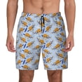 thumbnail image 2 of Picia Cute Sloth pattern Mens Swim Trunks with Compression Liner Stretch Beach Shorts Quick Dry with Zipper Pockets No-Chafing Board Shorts-Small, 2 of 9