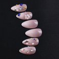 thumbnail image 3 of Uñas postizas adhesivas Octoswave Almond 3D brillantes con rhinestones, 24 piezas, 3 of 8