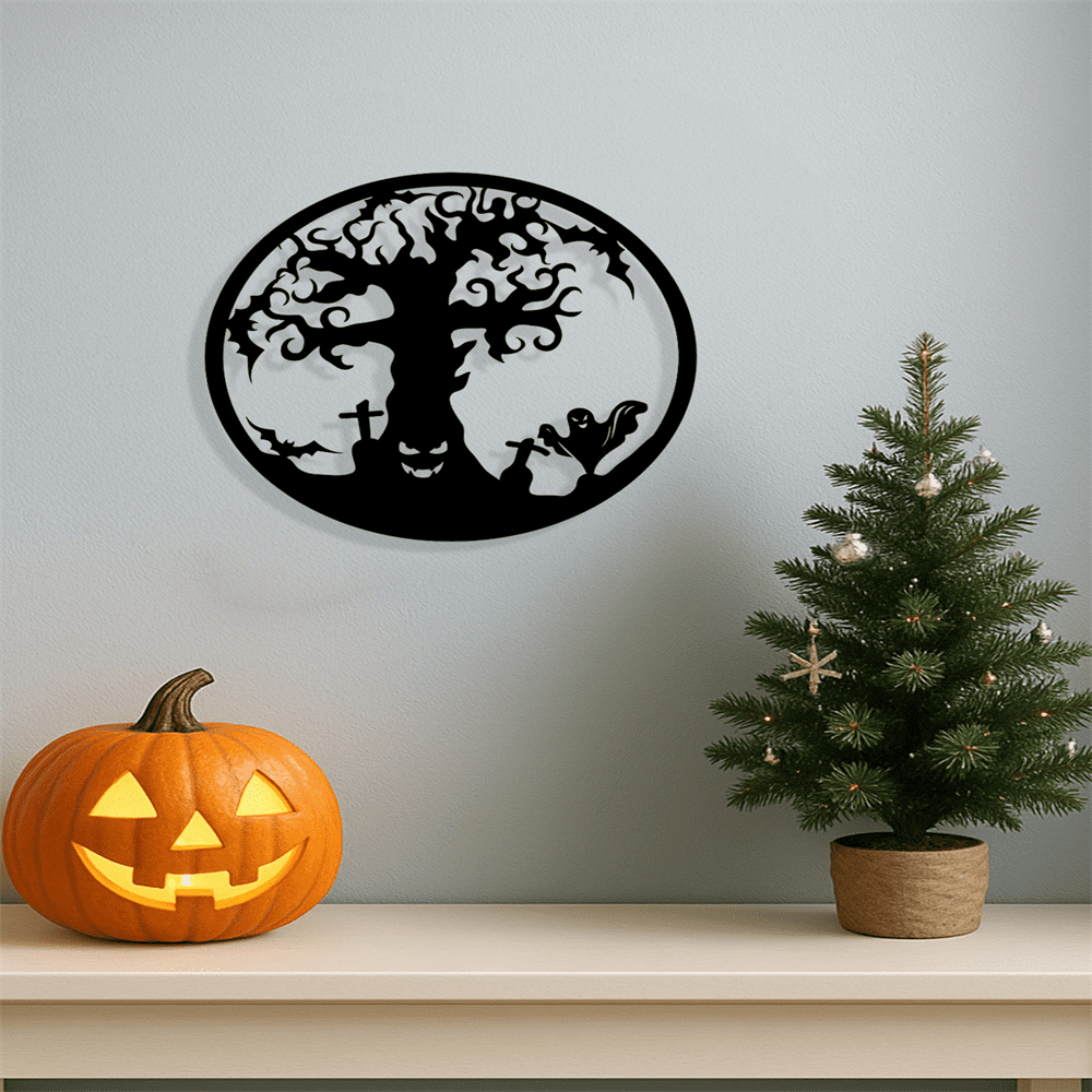 Gothic Metal Tree of Life Wall Art Sculpture Iron Wrought Style Decor