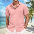 thumbnail image 2 of Tshirts Shirts for Men,Short Sleeve Shirt Solid Color Casual Beach Holiday Top Summer Breathable Shirt,Oversized Tshirts for Men,M,Pink, 2 of 5