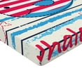 thumbnail image 2 of Ambesonne Cartoon Fitted Sheet, Fish Sailor Marine Sea, Queen Size, Cream Red Blue, 2 of 3