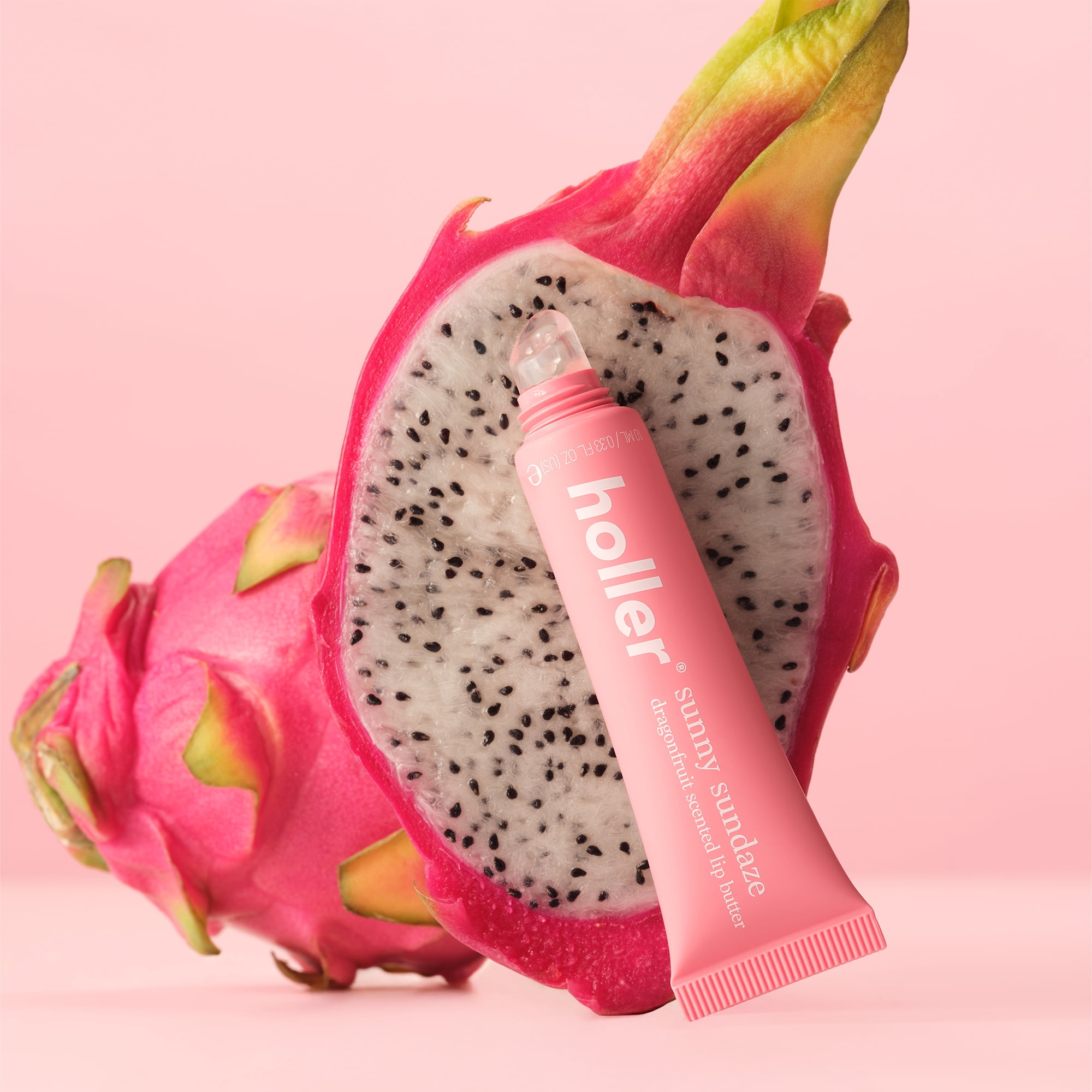 Holler Sunny Sundaze Hot Tropic Dragon Fruit Lip Butter, Hydrating Shea Butter, 0.33 fl oz