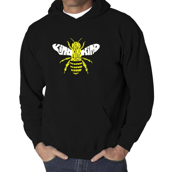 Men's Word Art Hooded Sweatshirt - Bee Kind