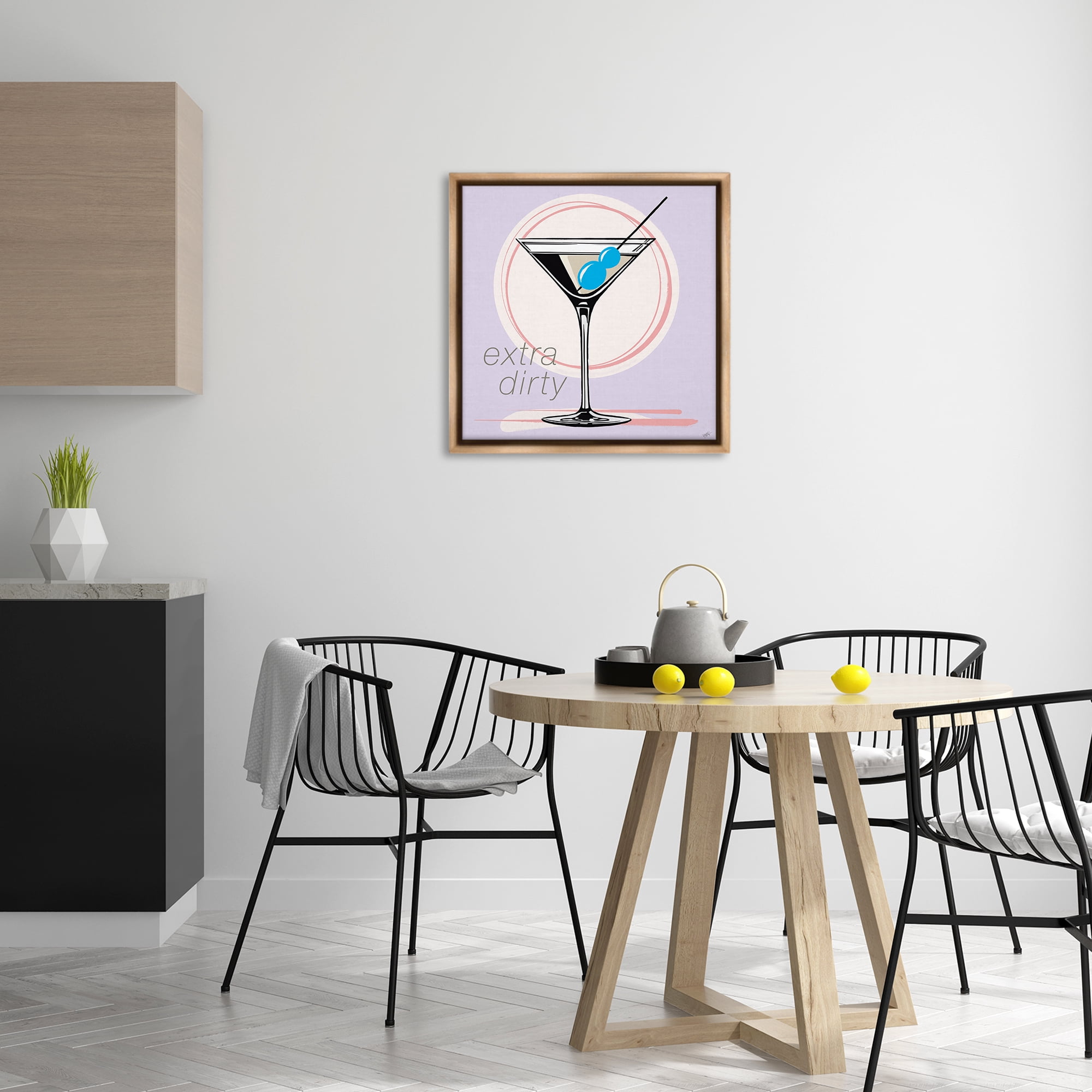 Stupell Industries Extra Dirty Martini Food & Beverage Painting Brown Floater Framed Canvas Art Print Wall Art, 25 x 25