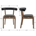 thumbnail image 2 of Dayalane Dining Chairs Set of 2, Linen Upholstered Wooden Side Chairs, Mid-Century Modern Kitchen Chairs Farmhouse Dining Chairs with Open Back for Dining Room Living Room Restaurant, Charcoal, 2 of 8