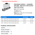 thumbnail image 2 of Brake Master Cylinder 1 - Compatible with 2000 - 2002 Ford E-450 Econoline Super Duty Custom 2001, 2 of 2