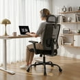 thumbnail image 5 of Walsunny Ergonomic Mesh Office Chair with Adjustable Headrest, Breathable High Back Mesh Computer Desk Chair with 360°Swivel Rolling Wheels, suitable for Home Office Workspace, Black, 5 of 9