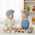 thumbnail image 2 of AJGRHE Cozy Winter Kids Hat And Bow Headband For And Toddlers Soft Warm Lined Cap With Cute Bow Design 2 Piece For Autumn And Winter Grey 0-36 Months, 2 of 4