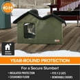 thumbnail image 4 of K&H Pet Products Heated Cat House for Outdoors Extra Wide Unheated Olive/Black 26.5 X 21.5 X 15.5 Inches, 4 of 10