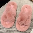 thumbnail image 3 of Zapatillas Calientes Zapatillas de felpa acogedoras con punta abierta para mujer, espuma viscoelástica, suministros para el hogar (rosa 37), 3 of 8