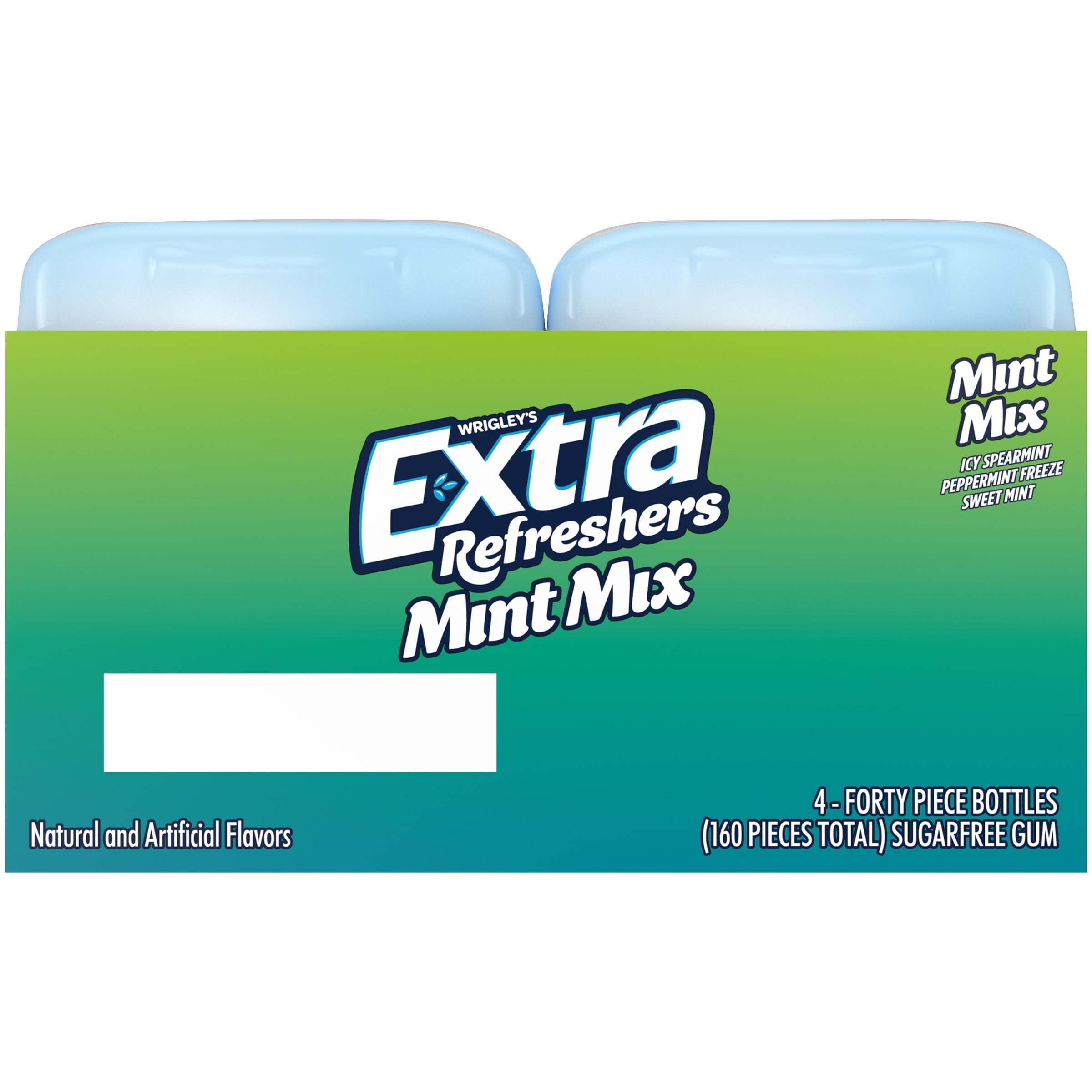 EXTRA Refreshers Mint Mix Gum, 40-Piece Bottles, 4 Pack