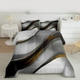 thumbnail image 2 of Feelyou Grey Orange Stripes Bedding Comforter Set for Adult, Chic Abstract Ombre Twin Comforter Sets, Modern Geometric Reversible Bedding Set, Lightweight Room Decor, 2-Piece, 2 of 8