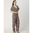 thumbnail image 3 of Moomaya Short Sleeve Full Leg Printed Rayon Jumpsuit - Women's Stylish Jumpsuit, 3 of 9