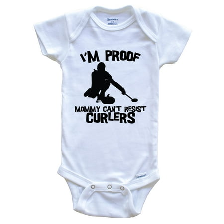 

I m Proof Mommy Can t Resist Curlers Funny Curling Baby Bodysuit 3-6 Months White