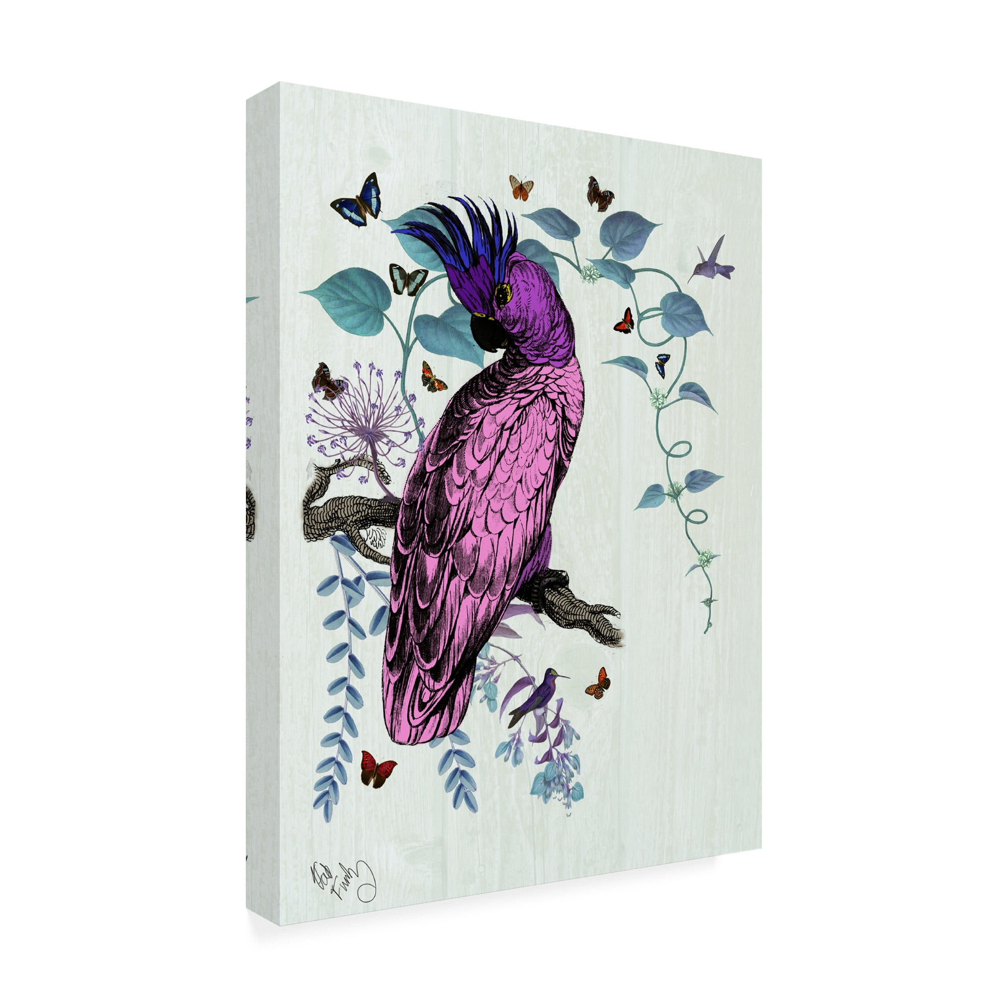 Trademark Fine Art 'Pink Parrot' Canvas Art by Fab Funky
