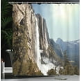 thumbnail image 4 of Ambesonne Nature Shower Curtain, Yosemite Falls Mountain, 69"Wx84"L, Green, 4 of 5