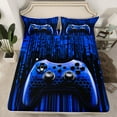 thumbnail image 2 of Feelyou Green Blue Gamepad Bed Sheets, Video Gaming Gamer King Sheets, Teens Kids Boys Girls Sheet Set, Luxury Bedroom Decor, 4 Pieces, 2 of 7