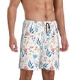 thumbnail image 2 of Kdxio Tulips Flowers Print Mens Sleep Shorts Bottoms Soft Comfy Pajama Wear Pants with Drawstring Pockets, 2 of 7