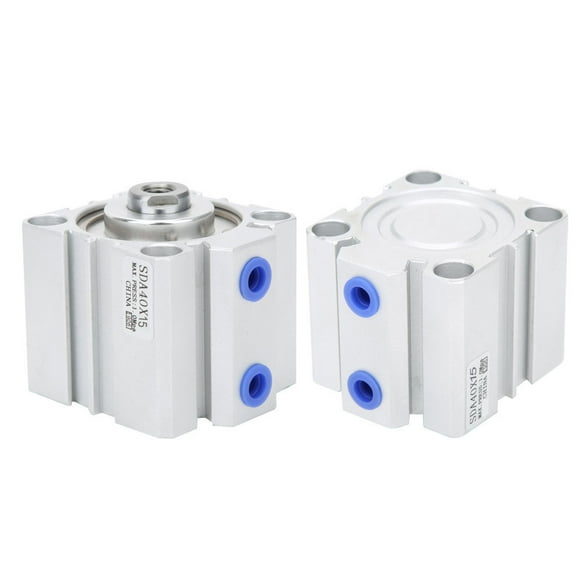 SDA40 Air Cylinder, Aluminum Alloy Double Action Pneumatic Components 10 or 15 or 20mm, and Sturdy with Compact Design, Self, Lubricating Bearings for Smooth ,