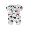 thumbnail image 1 of Douhoow 0-18M Baby Girls Boys Romper Summer Cartoon Animal Printed Short Sleeve Ribbed Jumpsuits, 1 of 9
