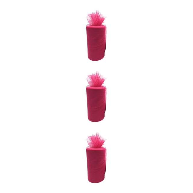 relayinert Polyester Wedding Party Decorations Easy To And Clean Tulle Coil Durable And Reliable Roll Tulle rose red 3Set