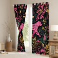 thumbnail image 3 of Homewish Kawaii Rustic Cheetah Black Out Curtains for Teen, Jungle Woodland Wildlife Curtains Pack of 2 (42x63 Each), Plant Botanical Bedroom Curtains, Curtains and Drapes Decor, 3 of 6