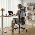 thumbnail image 6 of Walsunny Ergonomic Mesh Office Chair with Adjustable Headrest, Breathable High Back Mesh Computer Desk Chair with 360°Swivel Rolling Wheels, suitable for Home Office Workspace, Gray, 6 of 9