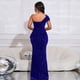thumbnail image 4 of Vestido largo Cololura para mujer con lentejuelas en un solo hombro, azul, 4 of 9