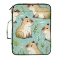 thumbnail image 2 of Haosy Accordion File Organizer Zipper Binder 500 Sheet 6-Tab Expanding File Folder Multi-Pocket 1.2 Inch 3 Ring Cute Capybara and Leaf, 2 of 7