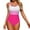 D27/Pink, variant on Afdoent One Piece Swimsuit For Women Color Swimsuit V Neck Bathing With Adjustable Straps And High Leg Cut 2026 Summer Swimwear